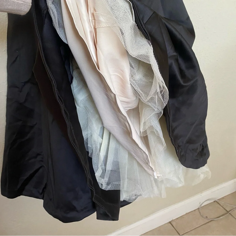 House of CB‎ 'Mademoiselle' Black Satin Tulle Midi Dress NWOT size M A-C - Picture 10 of 11